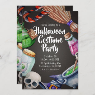 Witches Apothecary Halloween Costume Party Invitation