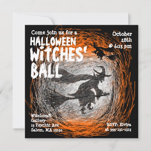 Witches Ball Halloween Party Invitation (Front)