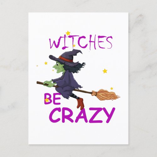 Witches Be Crazy Holiday Postcard