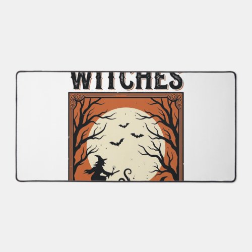 Witches Be Crazy Vintage Halloween Shirt Design (2 Desk Mat