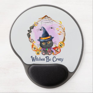 Witches Be Crazy – Witch Black Cat Gel Mouse Pad