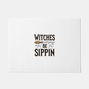 Witches Be Sippin Vintage Halloween Drink Shirt_1 Doormat