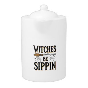 Witches Be Sippin Vintage Halloween Drink Shirt_1 Teapot