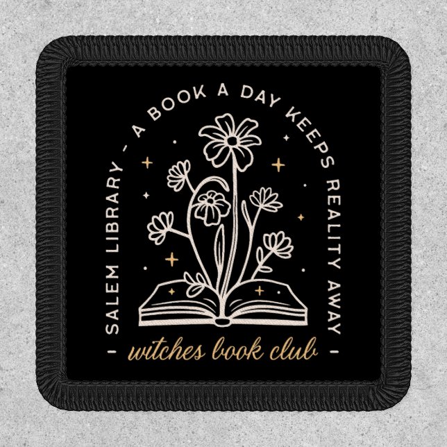 Witches book club fantasy reader whimsical patch (Front)