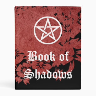 Witches Book of Shadows, Pentacle Black and Red Mini Binder