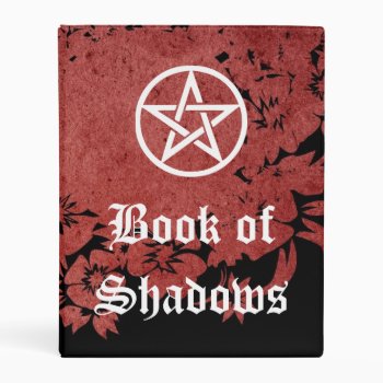 Witches Book Of Shadows  Pentacle Black And Red Mini Binder by zoku01 at Zazzle