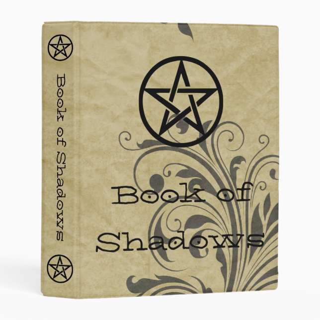 Witches Book of Shadows Pentacle Old Vines Mini Binder (Front/Spine)