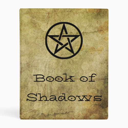 Witches Book of Shadows Pentacle Old Vintage Style Mini Binder