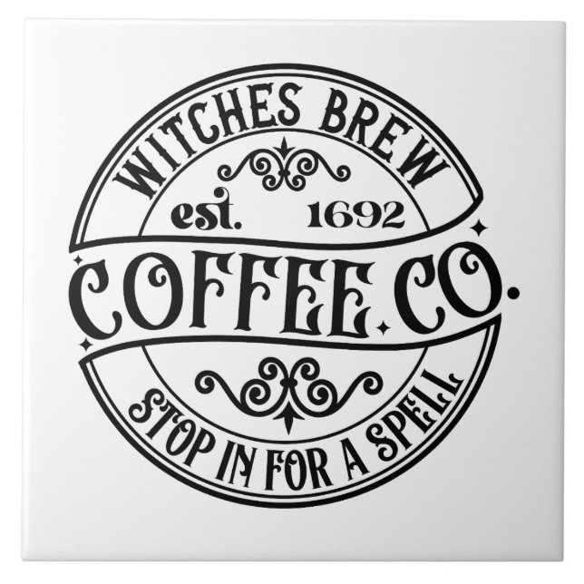 Witches Brew Coffee Co Ceramic Tile (Front)