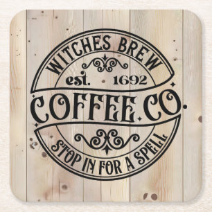 Witches Brew Coffee Co Square Paper Coaster