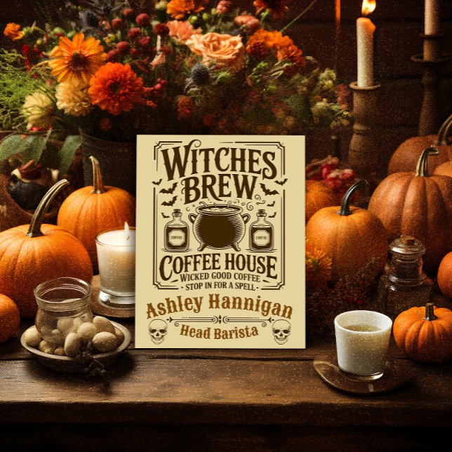 Witches Brew Coffee House Personalizable Halloween Poster (Creator Uploaded)