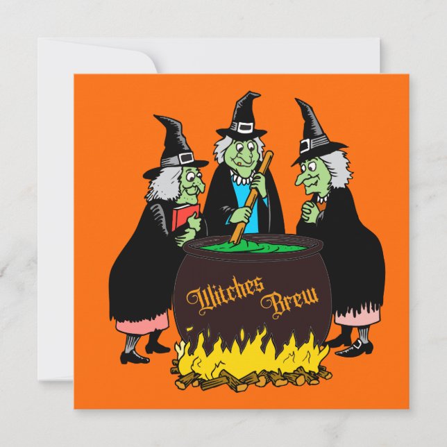 Witches Brew Halloween Invitation (Front)