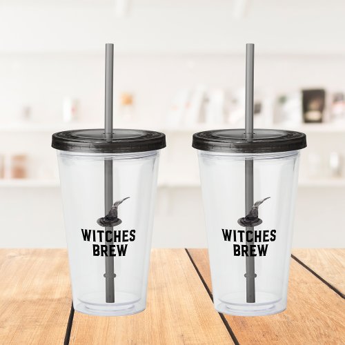 Witches Brew  Happy Halloween  Witches Hat Acrylic Tumbler