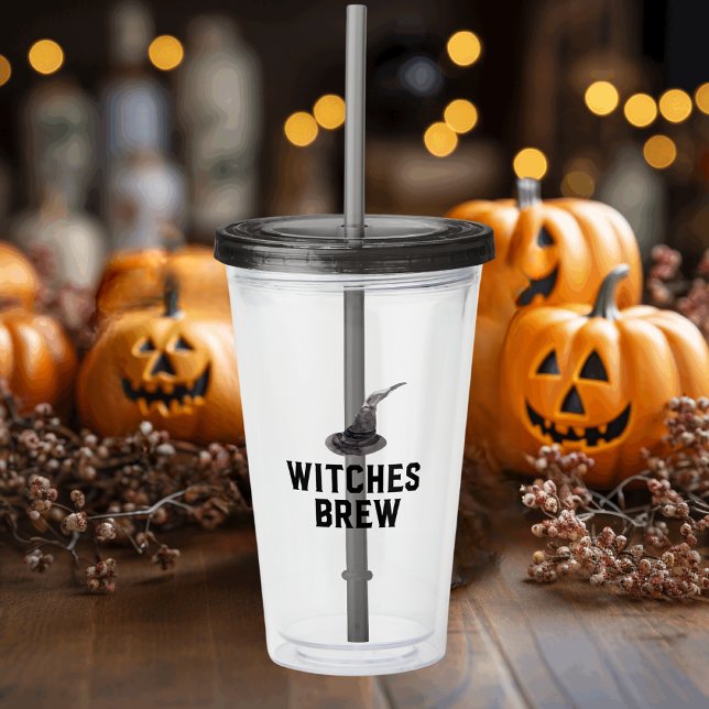 Witches Brew | Happy Halloween | Witches Hat Acrylic Tumbler (Creator Uploaded)