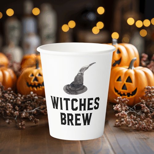 Witches Brew  Happy Halloween  Witches Hat Paper Cups