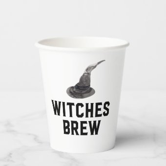Witches Brew | Happy Halloween | Witches Hat Paper Cups | Zazzle