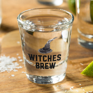 Witches Brew Happy Halloween Witches Hat Shot Glass