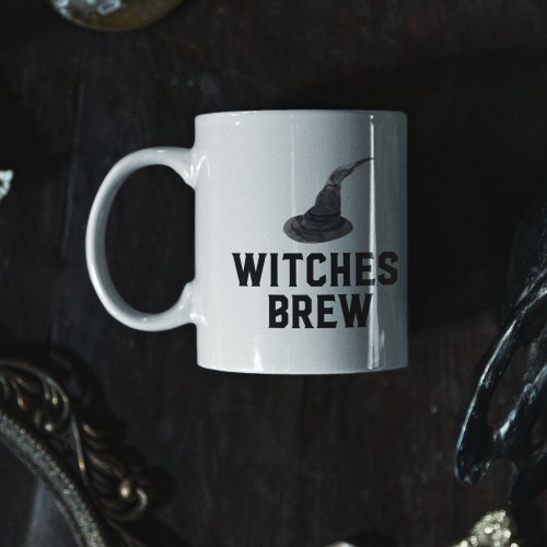 Witches Brew  Happy Halloween  Witches Hat Two_Tone Coffee Mug