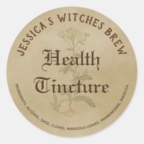 Witches Brew Health Tinture Classic Round Sticker