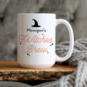 Witches Brew Modern Halloween Personalized  Two-Tone Coffee Mug