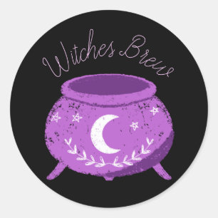 Witches Brew pastel witch Classic Round Sticker