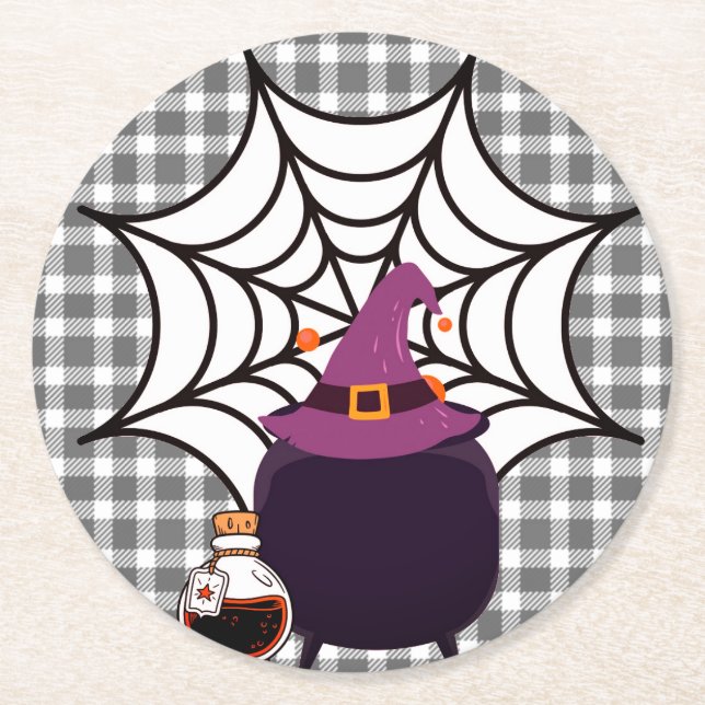 Witches Brew Round Paper Coaster (Front)