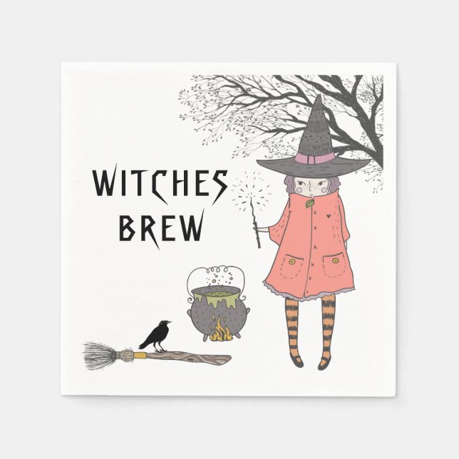 Witches Brew Spooky Witch  Napkins (Front)