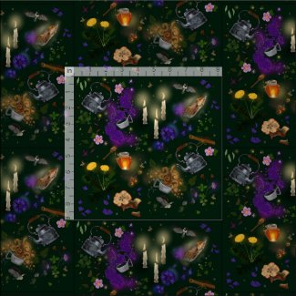Witches Brew Tea and Cottagecore Pattern Fabric