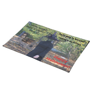 Witches Brew Witches Hat Fun Halloween Cloth Placemat