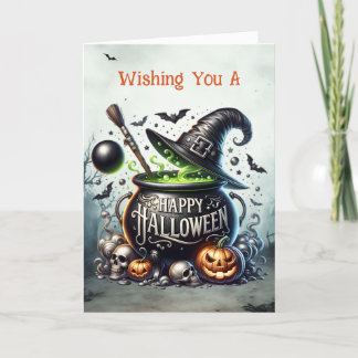 Witches Caldron Happy Halloween Holiday Card