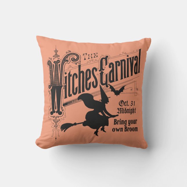 Witches Carnival for Halloween Outdoor Pillow (Front)