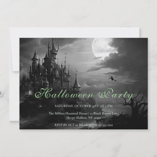 Witches Castle Halloween Party Invitation