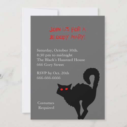 The Witches Cat Halloween Invitation