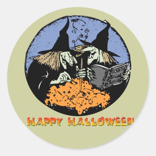 Witches Cauldron Classic Round Sticker