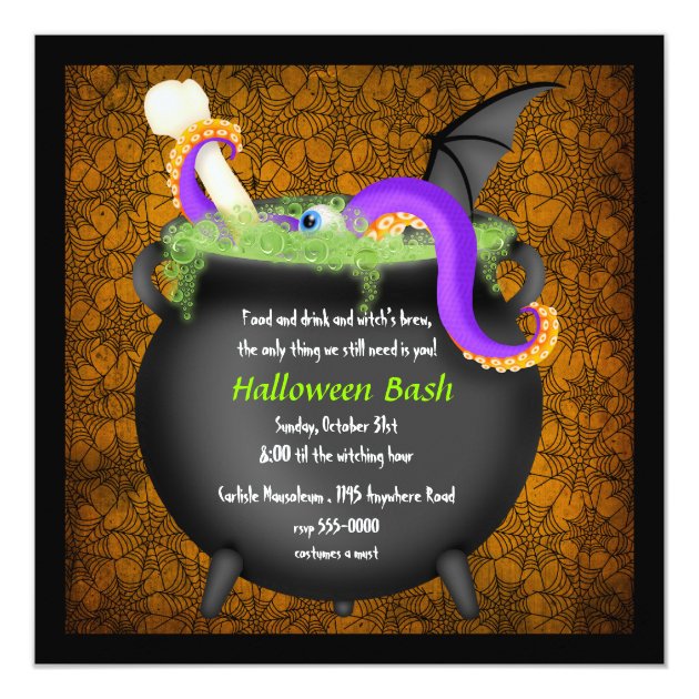 Witches Cauldron Halloween Party Invitation