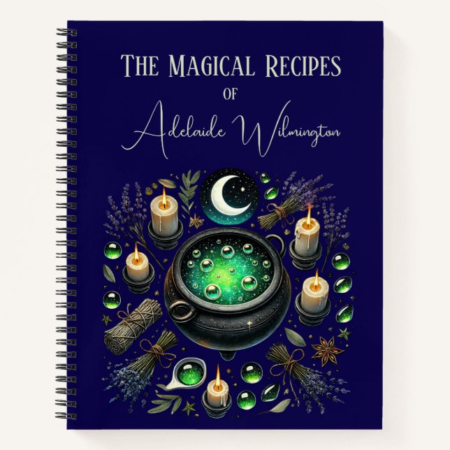 Witches' Cauldron Recipes Personalized Notebook (Front)