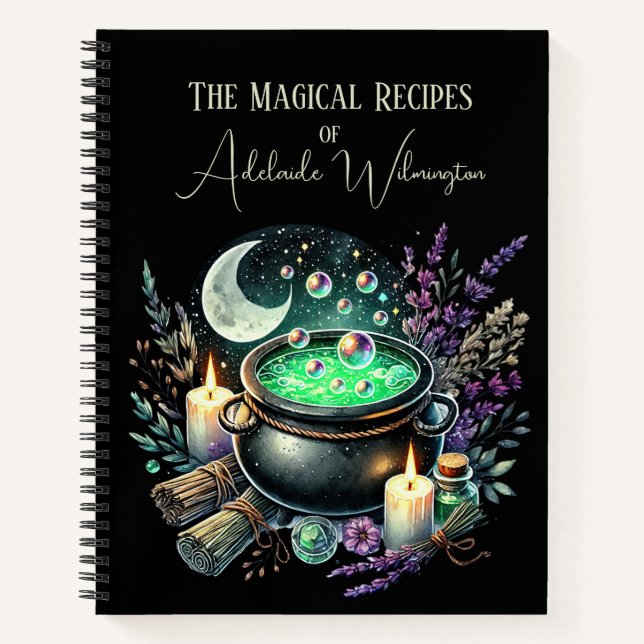 Witches' Cauldron Recipes Personalized Notebook (Front)