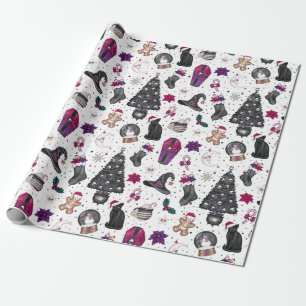 Witches Christmas Pattern Wrapping Paper