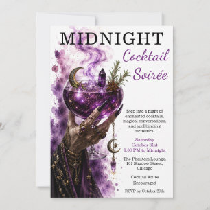 Witches' Cocktail Soirée Elegant Halloween Invitation