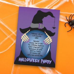Witches Crystal Ball Halloween Invitation