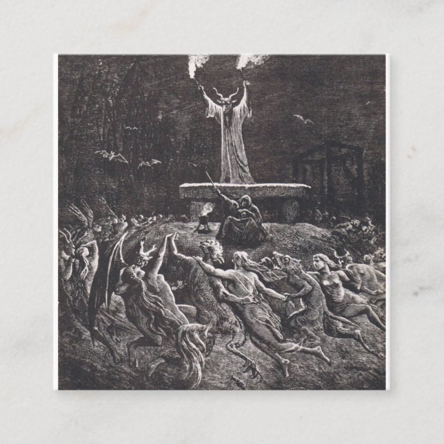Witches Dancing At The Sabbath Square Business Card (Front)