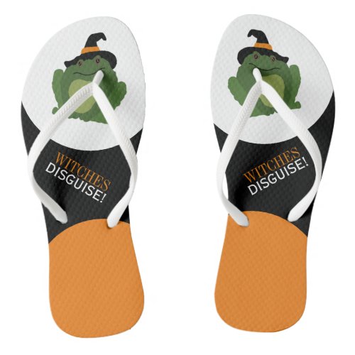 Witches Disguise Cute Witch Toad Flip Flops