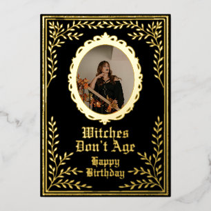 Witches dony age birthday card custom