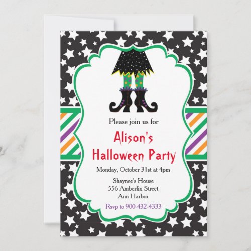 Witches Feet Halloween Party Invitation