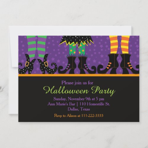 Witches Feet Halloween Party Invitation