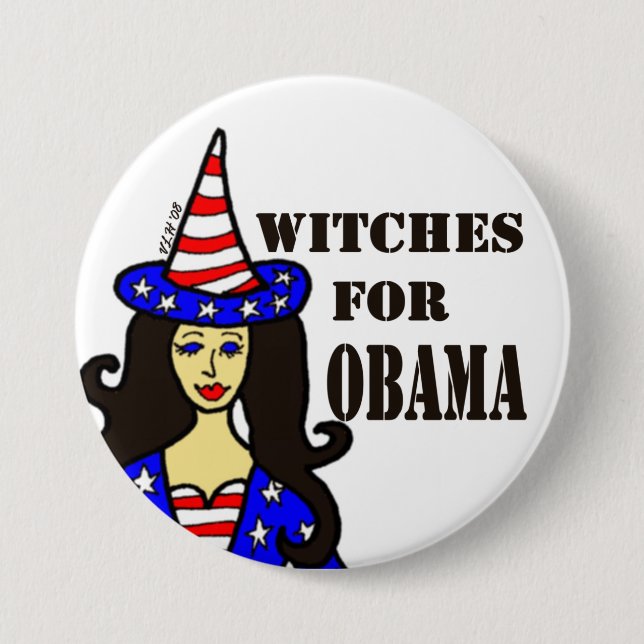 Witches For Obama Fun Halloween Button (Front)