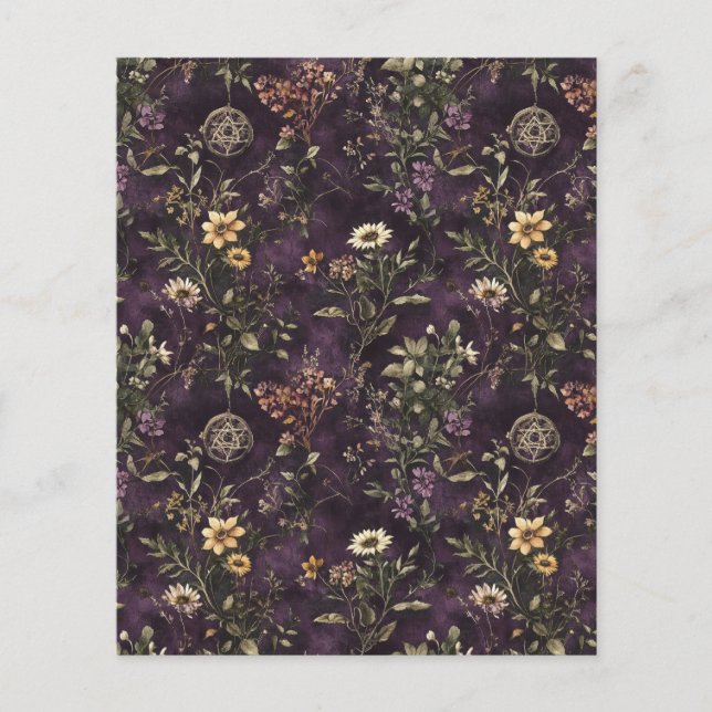 Witches Garden Twilight Scrapbook Paper – Mystical (Front)