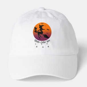 Witches Gather Here Spiders Halloween Sunset Hat