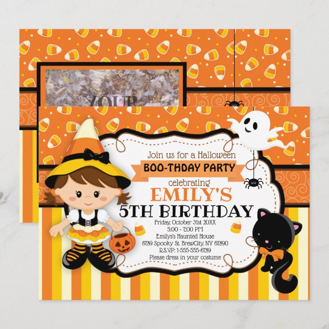 Witches Halloween Birthday Party Invitation (Front/Back)