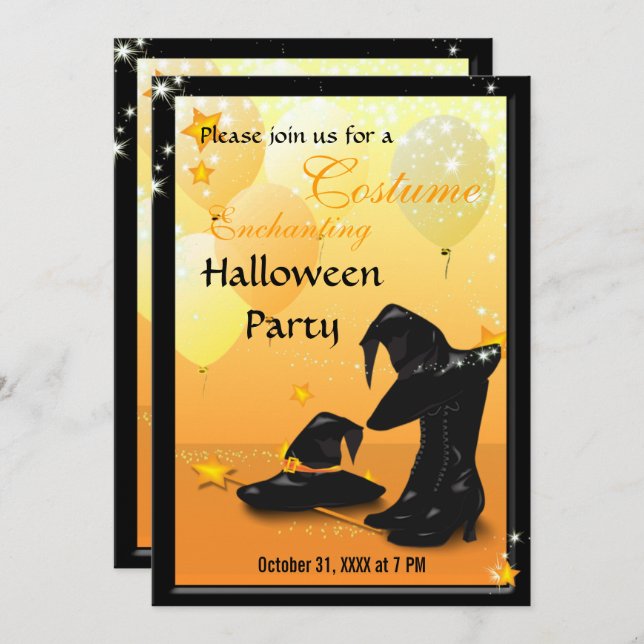 Witches Halloween Enchanting Witch Invitation 2 (Front/Back)
